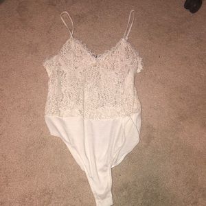 White mesh bodysuit